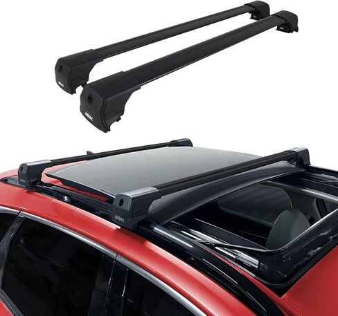 Omac Roof Rack Cross Bars Carrier Luggage Carrier لـ Kia Sportage 2005-2010 Black 2 PCS مضاد للسرقة للسفر قوارب الزوارق التزلج على الجليد التزلج على الجليد in Saudi Arabia