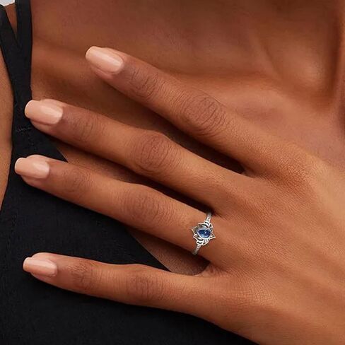 FK MY TRAUMA LOTUS RING, S925 Sterling Silver Lotus Flower Promise Rings Zircon Inlaid Begin Again Inspirational Ring Reminds You To Let Go of Your Trauma in a Playful Way No Mud No Lotus Ring Jewelry Gifts for Women Sisters in Kuwait