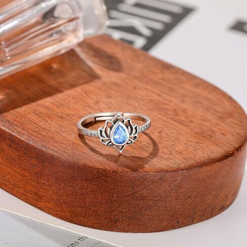 FK MY TRAUMA LOTUS RING, S925 Sterling Silver Lotus Flower Promise Rings Zircon Inlaid Begin Again Inspirational Ring Reminds You To Let Go of Your Trauma in a Playful Way No Mud No Lotus Ring Jewelry Gifts for Women Sisters in Kuwait