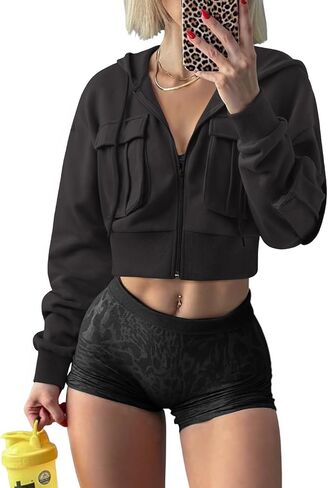 Laslulu Women's up udies sweatshirts fleece sweatshirts sweatshirts zip jukets 2025 Fashion Trendy Fall Outfits in Kuwait