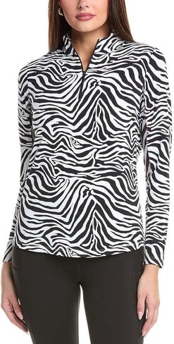 IBKUL ATHLEISURE ارتداء أشعة الشمس واقية UPF 50+ تقنية التبريد ICEFIL PRINT PRINT LONG SLEEVE MOCK NECK TOP - 10932 in Kuwait