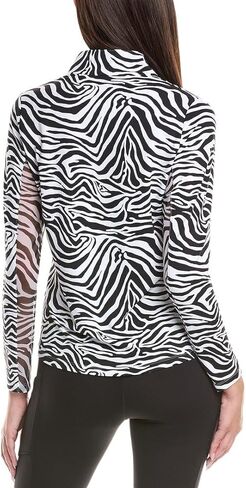 IBKUL ATHLEISURE ارتداء أشعة الشمس واقية UPF 50+ تقنية التبريد ICEFIL PRINT PRINT LONG SLEEVE MOCK NECK TOP - 10932 in Kuwait