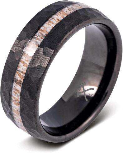 Manly Bands: Men's Antler Wedding Bands and Rings - Made With Real Deer Antlers - Designed for Hunters and Wilderness Enthusiasts in Kuwait