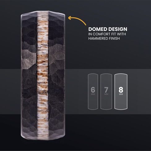 Manly Bands: Men's Antler Wedding Bands and Rings - Made With Real Deer Antlers - Designed for Hunters and Wilderness Enthusiasts in Kuwait