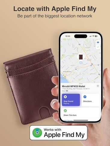 محفظة Miroddi Airtag للرجال ، محفظة رجال من الجلد النحيف مع حامل Airtag ، 10 بطاقات عالية السعة محفظة للرجال مع فتحة نقدية ، نافذة معرف ، محفظة بطاقة حظر RFID مع صندوق هدايا ، أسود in Kuwait
