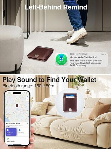 محفظة Miroddi Airtag للرجال ، محفظة رجال من الجلد النحيف مع حامل Airtag ، 10 بطاقات عالية السعة محفظة للرجال مع فتحة نقدية ، نافذة معرف ، محفظة بطاقة حظر RFID مع صندوق هدايا ، أسود in Kuwait