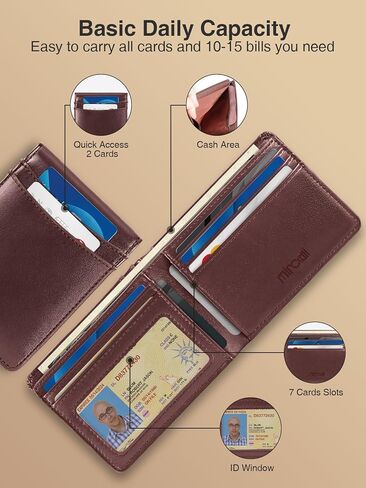 محفظة Miroddi Airtag للرجال ، محفظة رجال من الجلد النحيف مع حامل Airtag ، 10 بطاقات عالية السعة محفظة للرجال مع فتحة نقدية ، نافذة معرف ، محفظة بطاقة حظر RFID مع صندوق هدايا ، أسود in Kuwait
