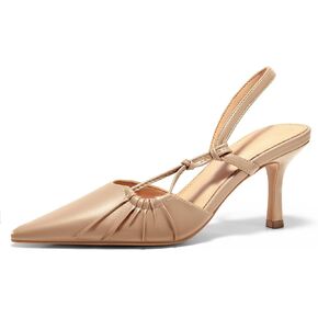 Coutgo Womens Slingback Kitten Heels Closed Pointed Toe Pumps D'Orsay Wedding Party Dress Shoes in Saudi Arabia