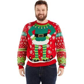 Ugly Christmas Sweater Unisex Funny Novelty Knit Pullover Men with Santa Reindder for Xmas PartyX-LargeGo Bauble & Tinsel Glow in Kuwait