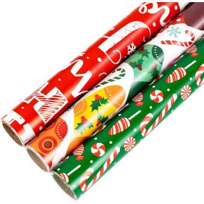 Lyforpyton 17 "لفائف ورق التغليف عيد الميلاد إجمالي 3 لفات 9 أقدام لكل لفة in Kuwait