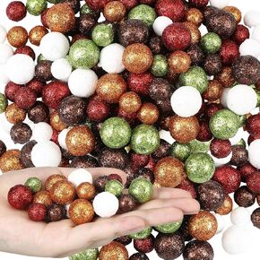 Pangda 200 Pcs Christmas Multi Colored Foam Balls 5 Colors of Christmas Glitter Vase Fillers Xmas Decorative Balls Xmas Tree Ornaments Party Decor for DIY Craft in Saudi Arabia