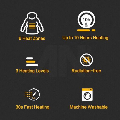 Heated Jacket, Lightweight Heating Jackets with 12V/5A Power Bank, 6 Areas Winter Coat for Men and Women in Kuwait