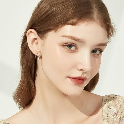 14K Gold Over S925 Sterling Silver 0.5 Carat Round Cut Diamond Earrings with VVS1 Clarity，Elegant U-Shaped Hoop Earrings for Women, A Thoughtful Gift in Kuwait