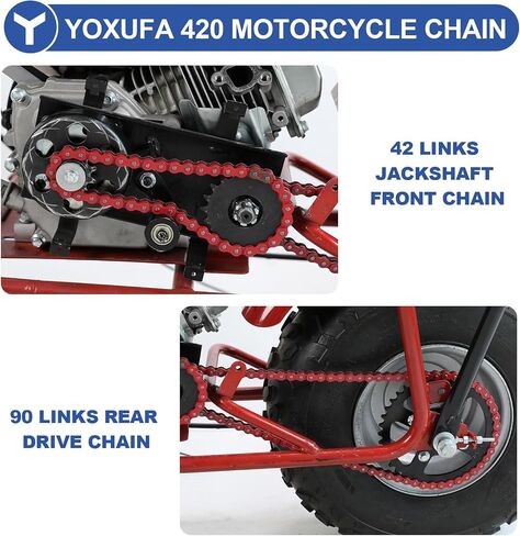 Yoxufa 420 Mini Bike Chain متوافق مع Coleman CT200U CT200U-EX BT200X BAJA WARRIOR MB200 MASSIMO 200CC 196CC PRESSINT in Saudi Arabia