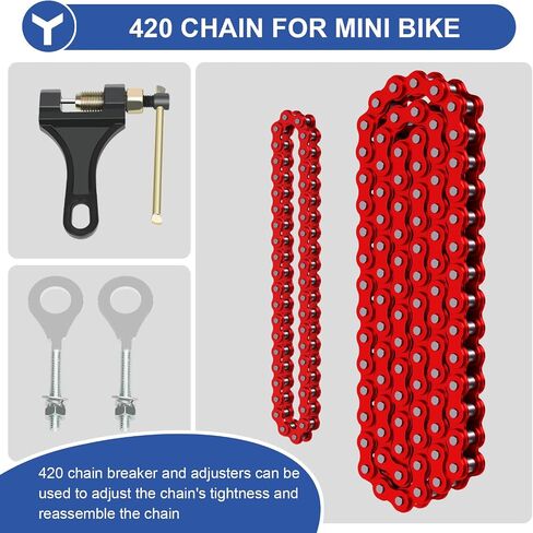 Yoxufa 420 Mini Bike Chain متوافق مع Coleman CT200U CT200U-EX BT200X BAJA WARRIOR MB200 MASSIMO 200CC 196CC PRESSINT in Saudi Arabia