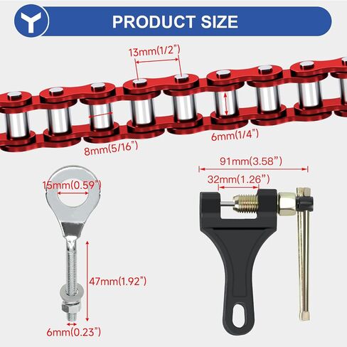 Yoxufa 420 Mini Bike Chain متوافق مع Coleman CT200U CT200U-EX BT200X BAJA WARRIOR MB200 MASSIMO 200CC 196CC PRESSINT in Saudi Arabia