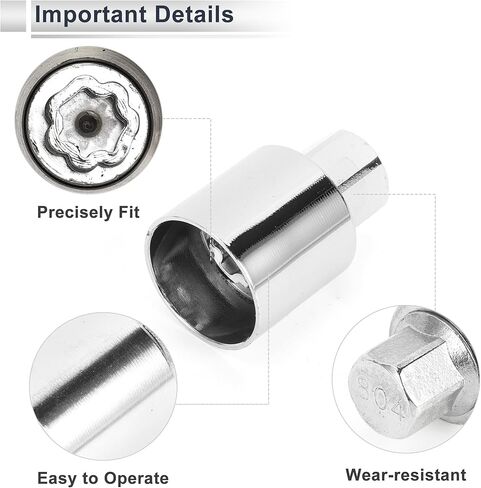 Vehicle Wheel Lock Lugnut for Jeep Compass #808 Anti-Theft Screw Nut Removal Key Socket 1pc in Saudi Arabia