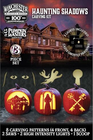 Pumpkin Masters Halloween Pumpkin Carving Kit – 4 Safe Tools & 12 Stencil Patterns – Create Fun & Spooky Jack-O’-Lanterns for Halloween Decorations in Saudi Arabia