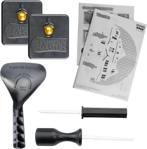Pumpkin Masters Halloween Pumpkin Carving Kit – 4 Safe Tools & 12 Stencil Patterns – Create Fun & Spooky Jack-O’-Lanterns for Halloween Decorations in Saudi Arabia
