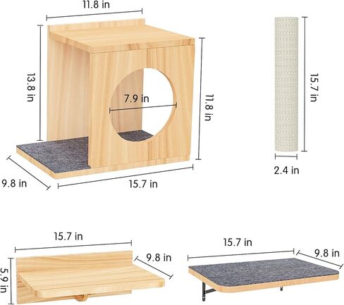 Floor to Ceiling Cat Tree, 5 Tier Cat Tower Adjustable Height (82-120 in), Tall Climbing Tree with Perches, Hammock, Scratching Post, Bed, Ball Toys, Solid Structure and Neutral Color Fit Home Decor in Kuwait