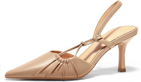 Coutgo Womens Slingback Kitten Heels Closed Pointed Toe Pumps D'Orsay Wedding Party Dress Shoes in Saudi Arabia