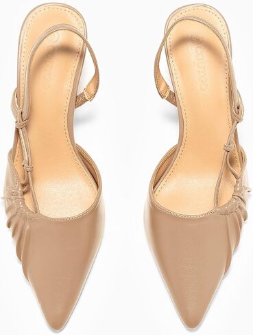 Coutgo Womens Slingback Kitten Heels Closed Pointed Toe Pumps D'Orsay Wedding Party Dress Shoes in Saudi Arabia
