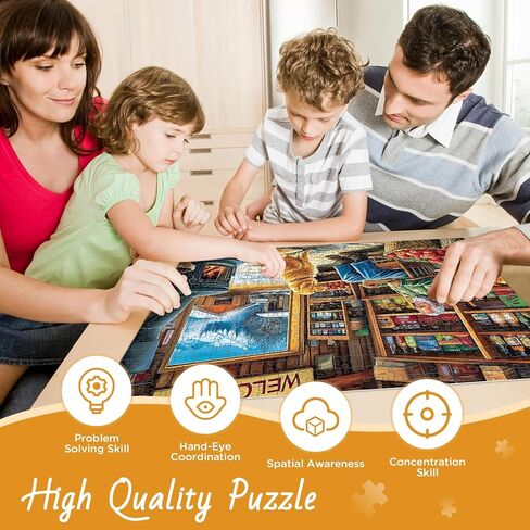 500 قطعة لغز للبالغين اللغز ، رف الكتب الجميل اللغز بانورزو 500 قطعة ، وأزهار وألغاز بانوراما للبالغين ، والديكور المرح الذي يتحدى ألعاب العائلة العطلة هدايا 20.5 × 15 في in Kuwait