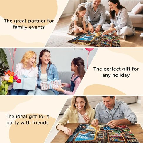 500 قطعة لغز للبالغين اللغز ، رف الكتب الجميل اللغز بانورزو 500 قطعة ، وأزهار وألغاز بانوراما للبالغين ، والديكور المرح الذي يتحدى ألعاب العائلة العطلة هدايا 20.5 × 15 في in Kuwait