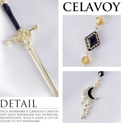 Charm Acotar Sword Bookmark - Fantasy Vintage Metal Book Marks for Women Men Students Teachers Reader Page Mark with Crystal Beads Mountains Charms Reading Lovers Birthday Gifts Accessories in Kuwait