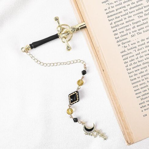 Charm Acotar Sword Bookmark - Fantasy Vintage Metal Book Marks for Women Men Students Teachers Reader Page Mark with Crystal Beads Mountains Charms Reading Lovers Birthday Gifts Accessories in Kuwait
