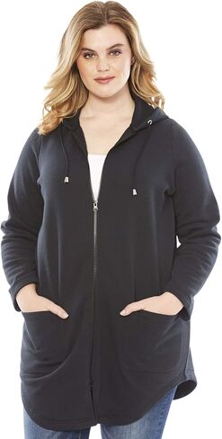 Roaman's Women's Plus Size Fleece Zip Hoodie Sweatshirt in Kuwait