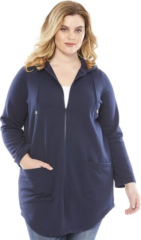 Roaman's Women's Plus Size Fleece Zip Hoodie Sweatshirt in Kuwait