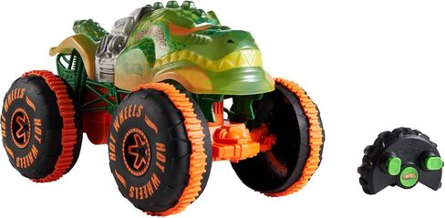 Hot Wheels Monster Trucks Remote-Control Toy Vehicle, 1:15 Scale Rageasaur RC with Grip Action Tires for Off-Roading & Wheelie Stunting in Saudi Arabia
