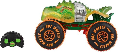 Hot Wheels Monster Trucks Remote-Control Toy Vehicle, 1:15 Scale Rageasaur RC with Grip Action Tires for Off-Roading & Wheelie Stunting in Saudi Arabia