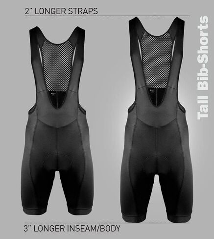 | Men's USA Elite Padded Cycling Bib-Shorts | Tall Inseam | 4X-Large | Safety Yellow in Kuwait