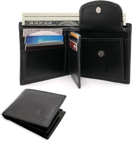 Bifold Wallet for Men with Premium Cowhide Leather Slim Wallet, Minimalist Design, Multiple Card Slots, Stylish Durable Gift-Ready Men’s Wallet (Brown) in Saudi Arabia