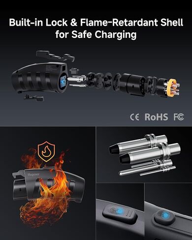 2025 NACS to CCS1 EV Charging Adapter for Tesla Supercharger V3/ V4, Max 500A 1000V DC Fast Charging with UL Safety Certified Overheat Protect, Fits Rivian, Ford, GM CCS1 EVs with Vortex Plug in Kuwait