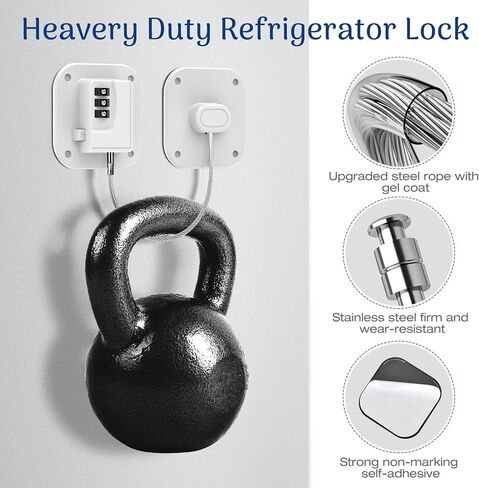 Fridge Lock for Kids Adults, Refrigerator Locks with Combination, for Closet, Cabinets, Drawers, Easy Install No Keys Needed (2Pack) in Saudi Arabia