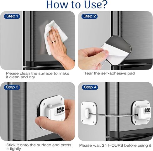 Fridge Lock for Kids Adults, Refrigerator Locks with Combination, for Closet, Cabinets, Drawers, Easy Install No Keys Needed (2Pack) in Saudi Arabia