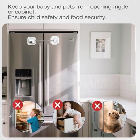 Fridge Lock for Kids Adults, Refrigerator Locks with Combination, for Closet, Cabinets, Drawers, Easy Install No Keys Needed (2Pack) in Saudi Arabia