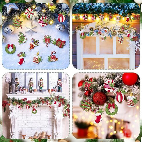 36 Pcs Christmas in July Ornaments Beach Surfboard Flamingo Hibiscus Santa Claus Xmas Wood Cutouts Tropical Hawaii Christmas in July Decorations for Tree Home Wreath Party Decor in Kuwait