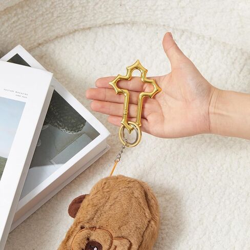 Cross Carabiner Clip Key Cains COOM COOL DANENT Y2K Silver Christian Keychain RING ENDORSOTILER BESTORIS in Kuwait