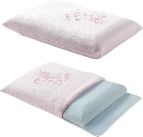 Toddler Pillow, Adjustable Memory Foam Small Pillow for Toddler 2 Years & Above, 13" x 18" Mini Size for Kid Sleeping, Napping or Traveling, Washable No Zipper Pillowcase, Green in Saudi Arabia