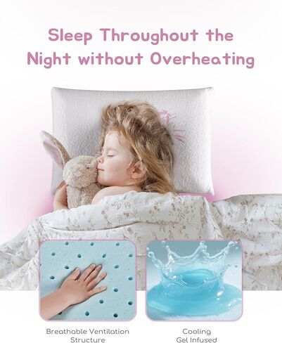 Toddler Pillow, Adjustable Memory Foam Small Pillow for Toddler 2 Years & Above, 13" x 18" Mini Size for Kid Sleeping, Napping or Traveling, Washable No Zipper Pillowcase, Green in Saudi Arabia