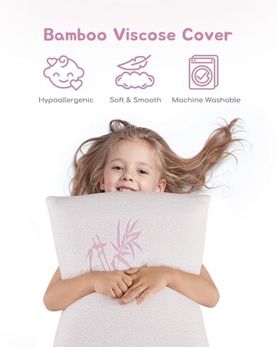 Toddler Pillow, Adjustable Memory Foam Small Pillow for Toddler 2 Years & Above, 13" x 18" Mini Size for Kid Sleeping, Napping or Traveling, Washable No Zipper Pillowcase, Green in Saudi Arabia