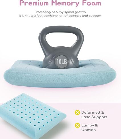 Toddler Pillow, Adjustable Memory Foam Small Pillow for Toddler 2 Years & Above, 13" x 18" Mini Size for Kid Sleeping, Napping or Traveling, Washable No Zipper Pillowcase, Green in Saudi Arabia