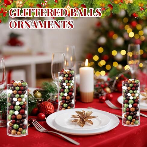Pangda 200 PCS عيد الميلاد كرات رغوة متعددة الملونة 5 ألوان من عيد الميلاد بريق مزهرية الحشو عيد الميلاد الزخرفية كرات XMAS الحلي الشجرة ديكور للحرف DIY in Saudi Arabia