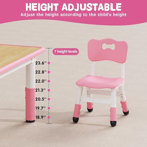 Brelley Kids Table and 2 Chairs Set, Height Adjustable Toddler Desk 31.5" L x 23.6" W and Chair Set, Graffiti Desktop, Classroom/Daycare/Home, Children Multi-Activity Table for Ages 2-8 in Kuwait