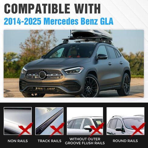 Heavy Duty 300 LBS Roof Rack Cross Bars Compatible with 2016-2025 Mercedes Benz GLC with Side Rails, Adjustable & Lockable Rooftop Top Luggage Crossbars Cargo Carrier SUV in Kuwait