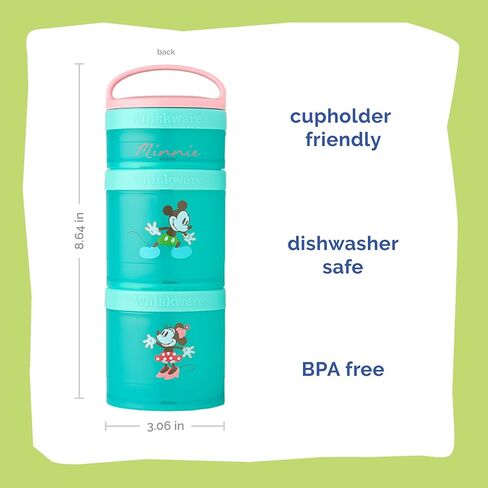 Whiskware Disney Mickey Mouse and Friends Cackable Cacking Conclers for Babies و Loiddlers و Kids ، 3 أكواب للوجبات الخفيفة القابلة للتكديس للمدرسة والسفر ، ودية من أصحاب الكأس ، ميكي وميني! البيسبول! in Kuwait